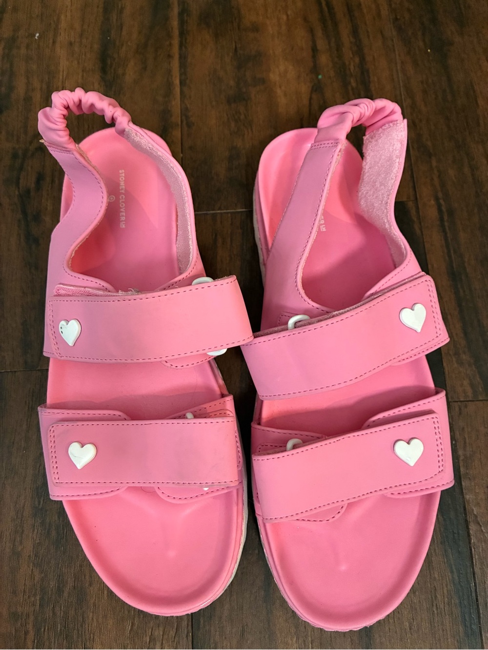 Stoney Clover x Target women Pink Heart Strap Sandals 8 platform heart beach